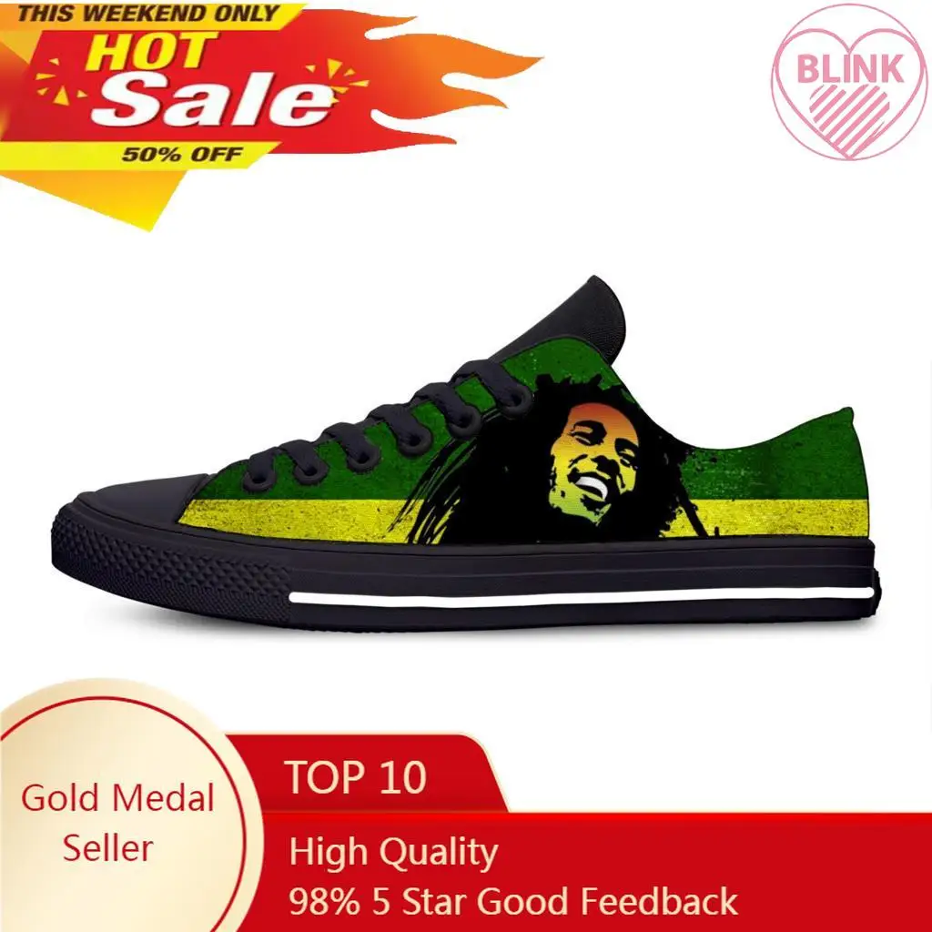 

Hot Cool Summer Bob Marley Reggae Star Music Rock Lightweight Latest Casual Shoes Low Top Breathable Men Women Classic Sneakers