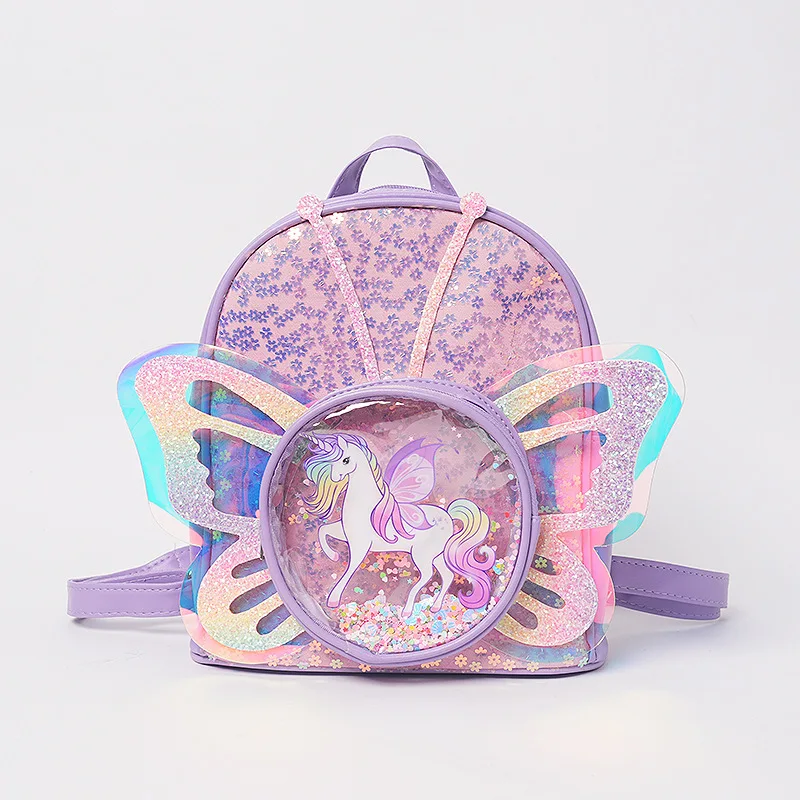 Модный Унисекс Блестящий Лазерный Принт Дизайн Единорога Прозрачный Детский