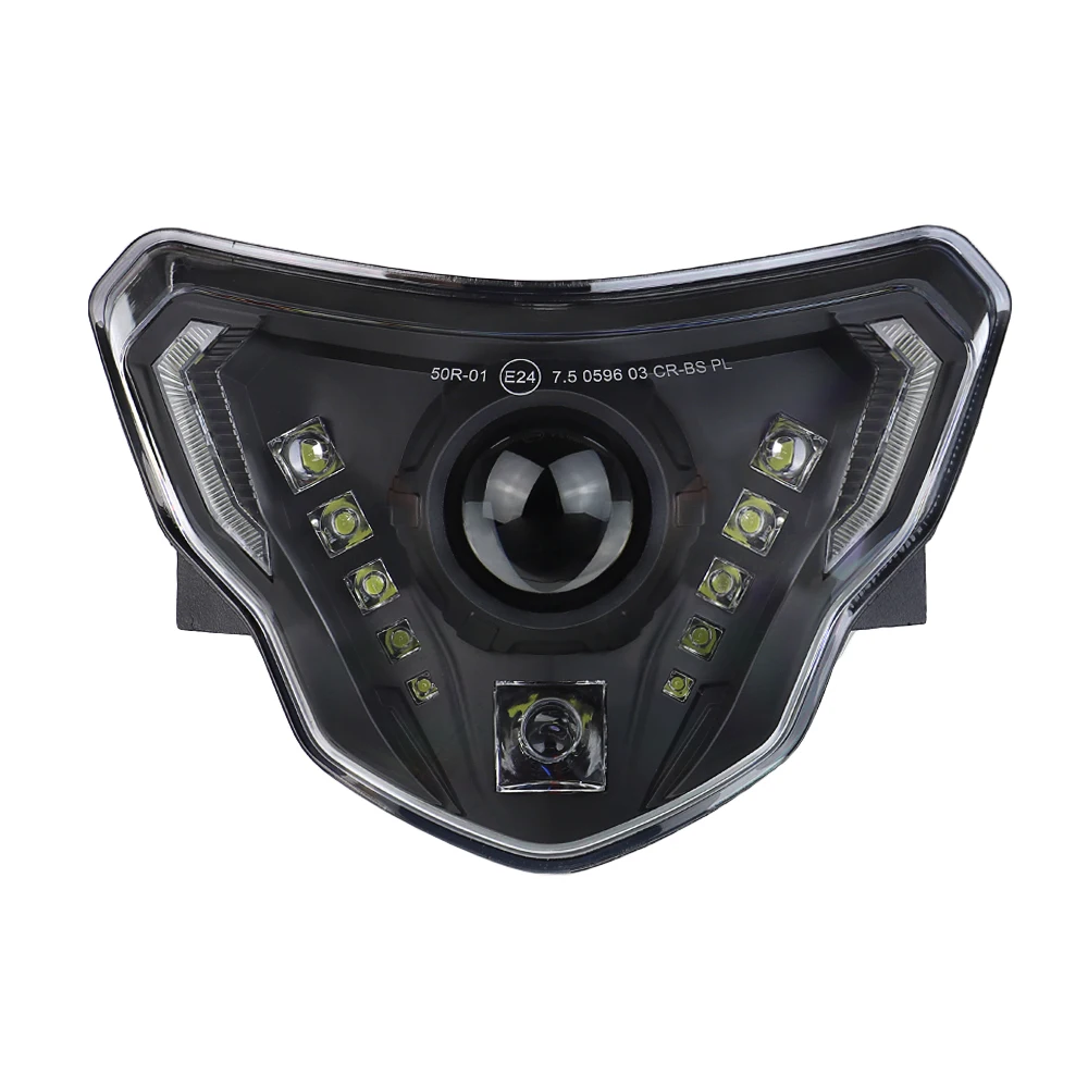 

New Motorcycle LED Headlight Assembly Kit with High Low Beam DRL Red Devil Eyes for BMW G310GS G310R Headlight