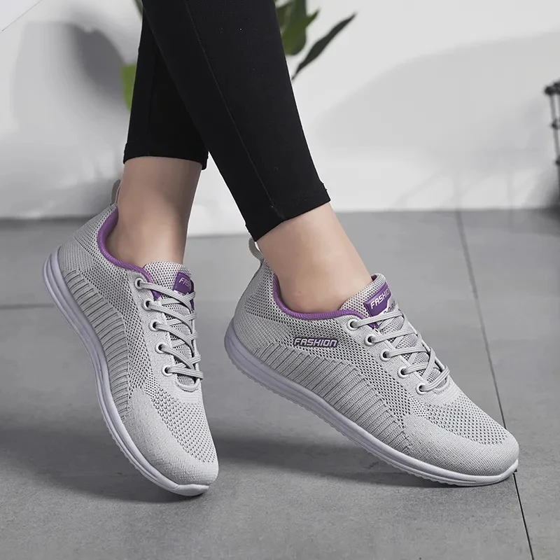 

Mesh Sneakers Shoes for Woman Female Breathable Sneakers Lace up Vulcanized Shoes Ladies Jogging Sport Shoes zapatos mujer