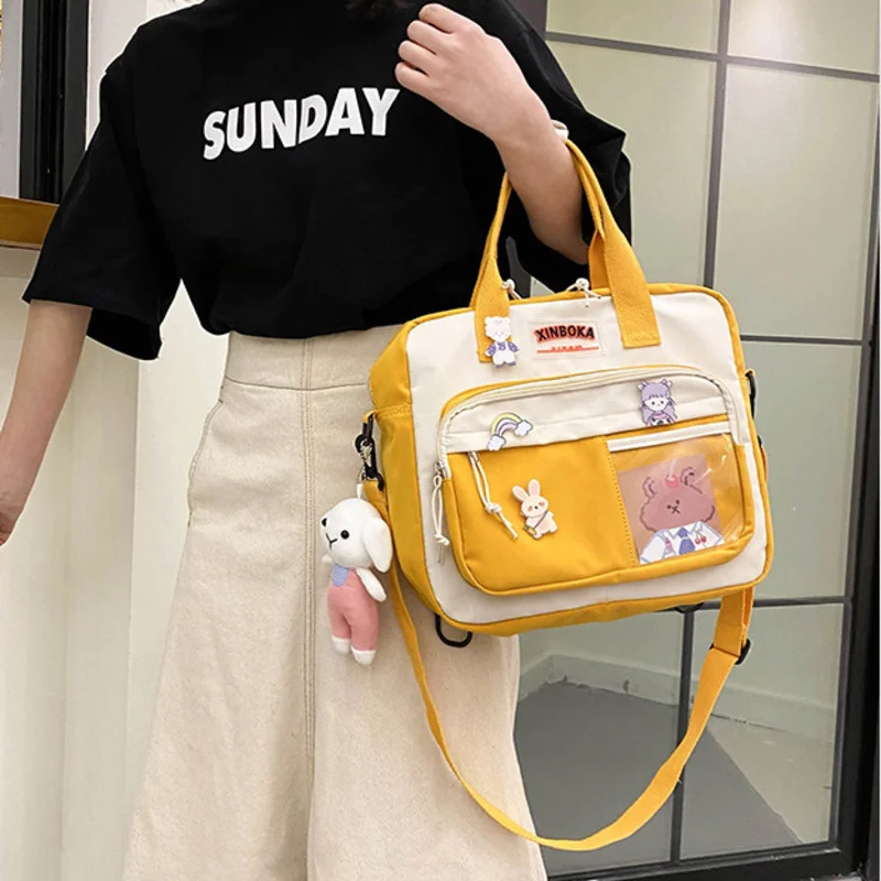 

Small Backpack Nylon Cute School Bags for Teenager Girls Female Student Women Patchwork Messenger Bags Kawaii Bookbag Mochila