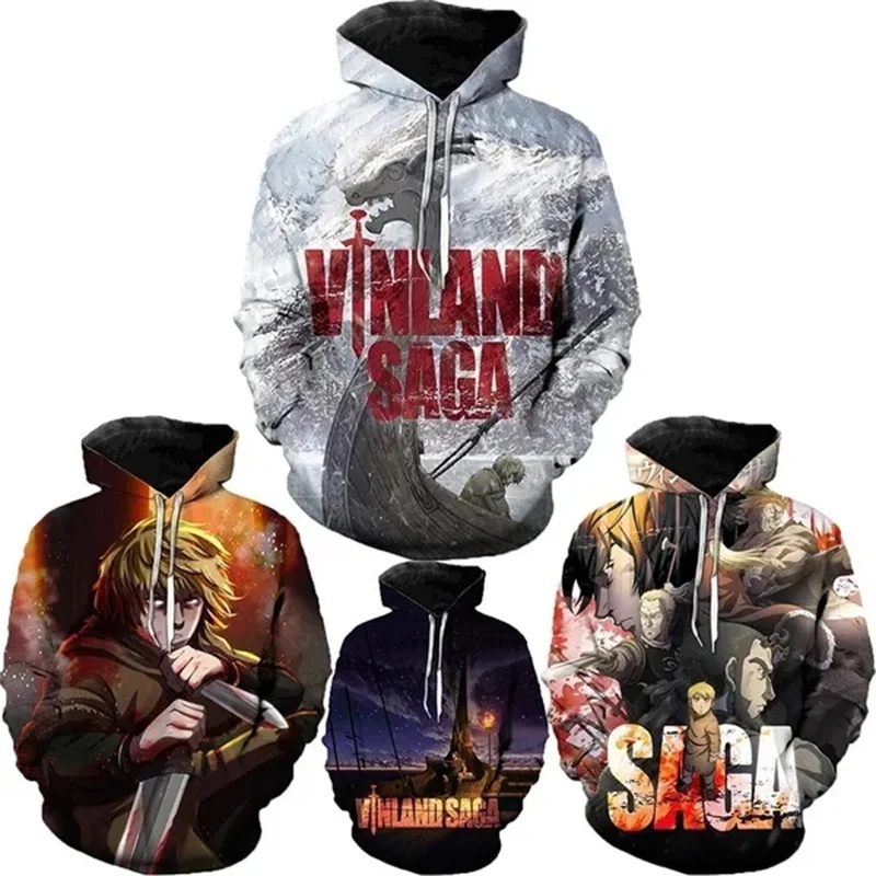 

Лидер продаж Vinland, толстовки с 3D принтом из аниме, мужские женские свитшоты с длинным рукавом