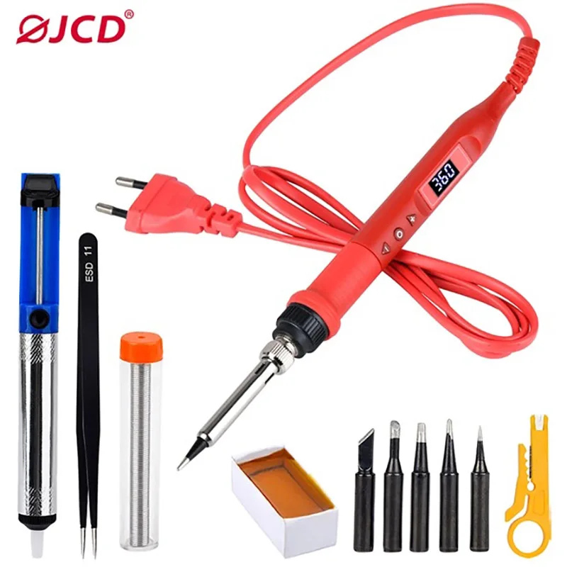 

LCD Digital Electric Soldering Iron Kit Set Temperature Adjustable 220V 110V Welding Tool Ceramic Heater Soldering Tips rework