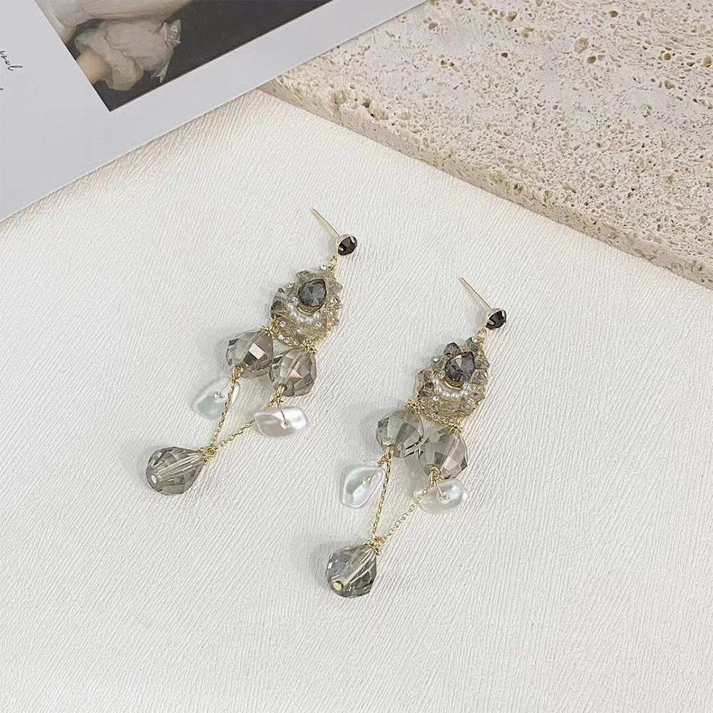 

Vintage Temperament Handmade Crystal diamond inlay Earrings for women's Girl party gift Upscale Accessories Jewelry wholesale