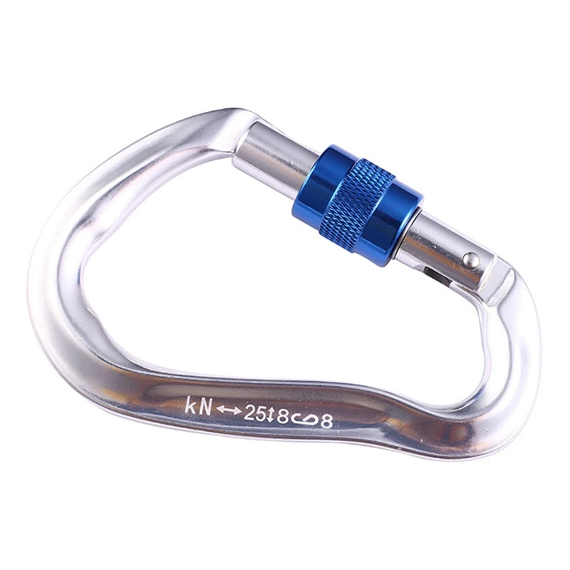 

Rock Climbing Carabiner Aluminum D-Shape Safety Hooks Auto Lock Spring-Loaded Gate