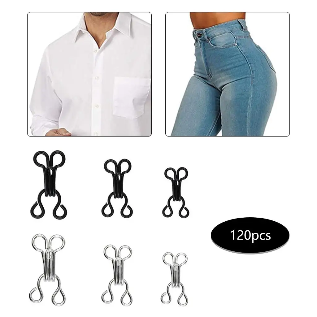 

120 24 Pack Hook And Eye Fasteners Skirt Fasteners Bra Repair Collar Sew on