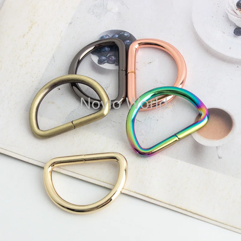 50-200pcs Metal Non-Welded D Ring Adjustable Buckle for Backpacks Straps Shoes Bags Cat Dog Collar Dee Buckles DIY Accessorie