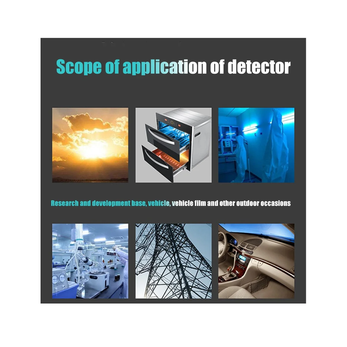 Монитор с ультрафиолетовым излучением цифровой УФ-детектор для дома офиса улицы