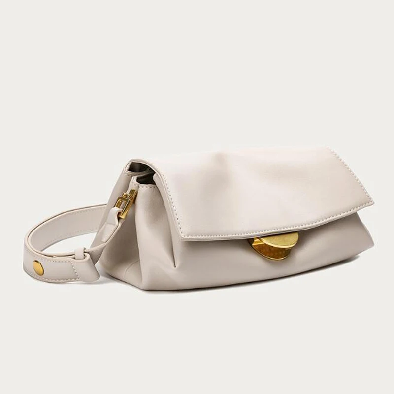 

Новая модная Дизайнерская кожаная сумка, Брендовые женские сумки-мессенджеры через плечо, простая бежевая сумка-конверт с несколькими карманами, женская сумка через плечо