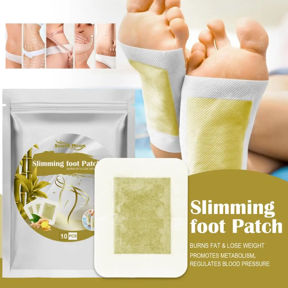 

10Pcs/Set Foot Cleaning Patch Effective No Side Effects Relieve Fatigue Ginger Fat Slimming Patch Foot Pads for Lady