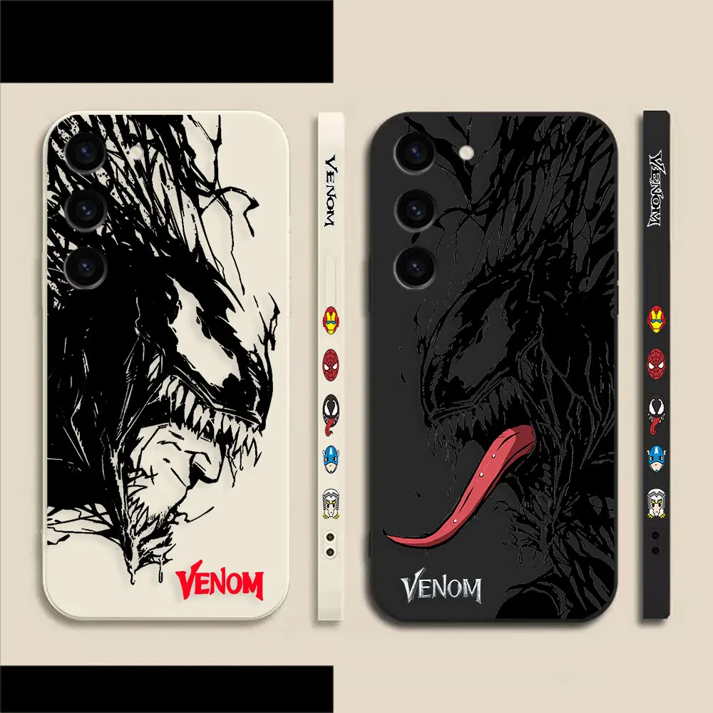 

Marvel Comics Venom Phone Case For Samsung S23 S22 S21 S20 FE S11 S11E S10 S10E S9 S30 Ultra Plus 4G 5G Colour Liquid Case Shell