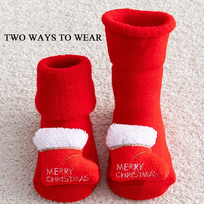 Winter Children's Socks for Girls Boys Thicken Cotton Toddlers Baby for Newborns Infant Christmas Floor Short Socks Clothing