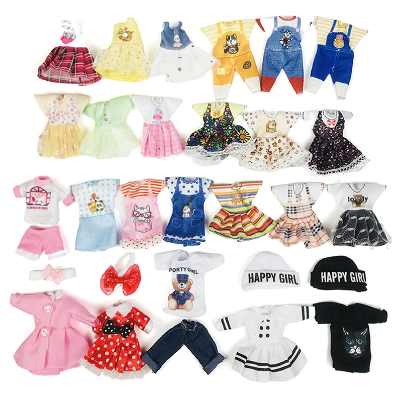 

6inch 16cm Universal Bjd Doll Clothing Accessories Fashion Dress Suit Set Dress Up Bibs Clothes Girl Dress Up Toy Children Gift