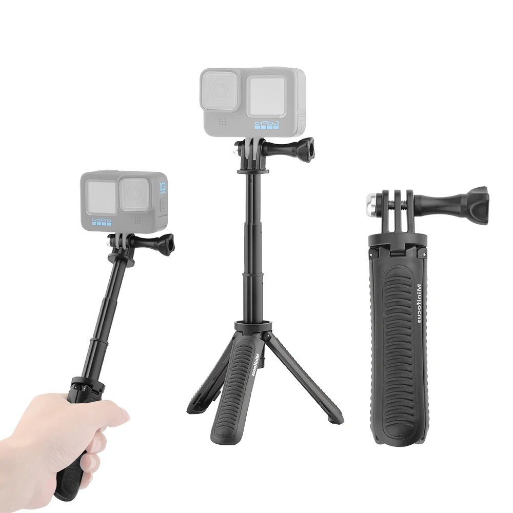 3 в 1 складной штатив Выдвижная рукоятка селфи палка для GoPro Hero 5 6 7 8 9 10 SJCAM Eken DJI OSMO Экшн-камера