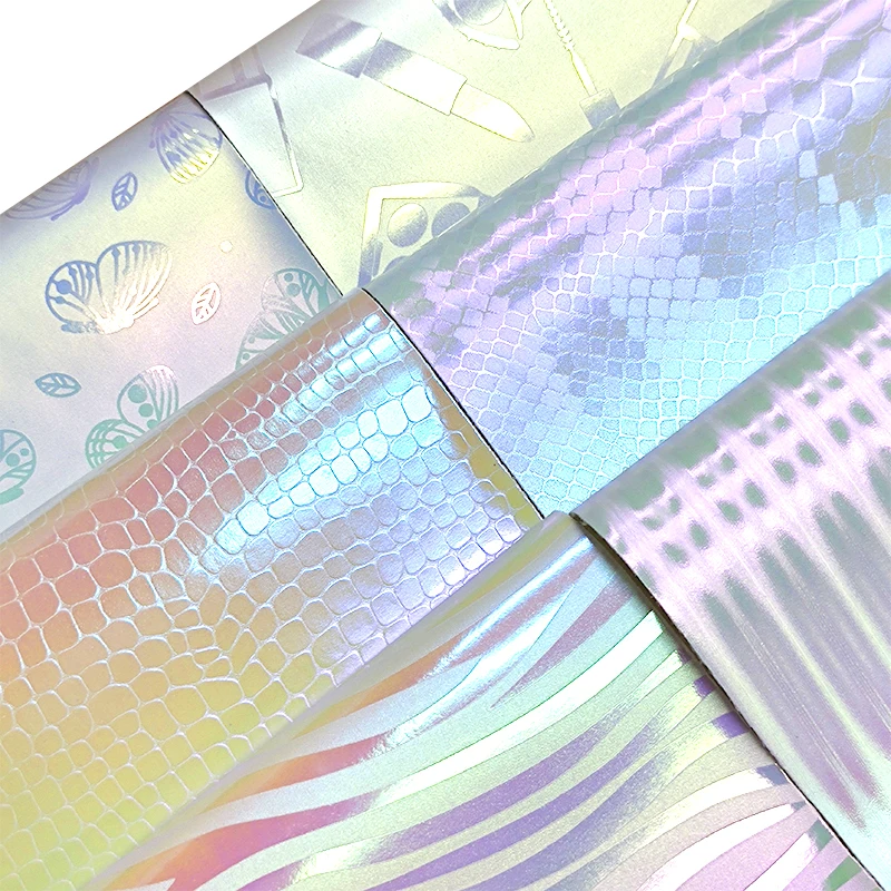 

Synthetic Leather Fabric Vinyl texture style faux leather holographic mirrored PU Leathers for DIY Handbag Decoration Craft