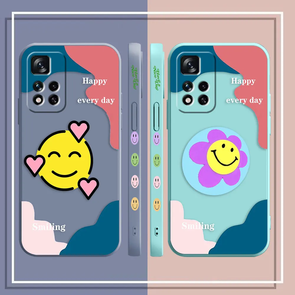 Phone Case For Redmi Note 12 11 11T 11R 11S 10 9T 8 7 7S PRO PLUS 4G 5G Case Cover Fundas Cqoues Shell Capa Lovely Smiling Face