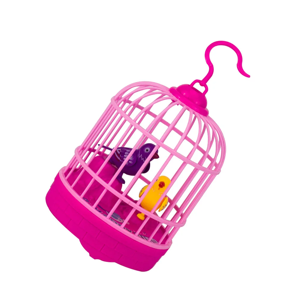 

Поющая и чирящая птица в клетке, электрическая фигурка птицы с голосовым управлением, движение звуком попугая (без красного)
