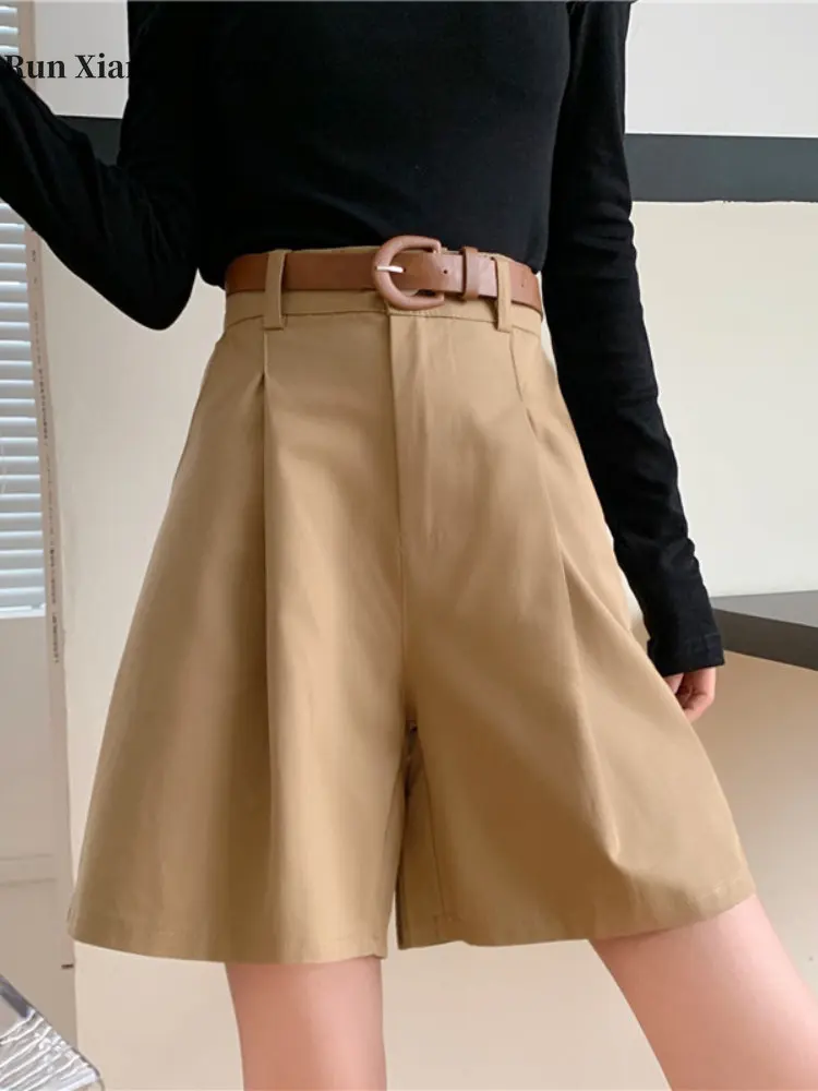 Women's Clothes Suit Shorts Spring/summer 2022 New Free Shipping Solid Color Suit Shorts High Street Simple Style Loose Shorts