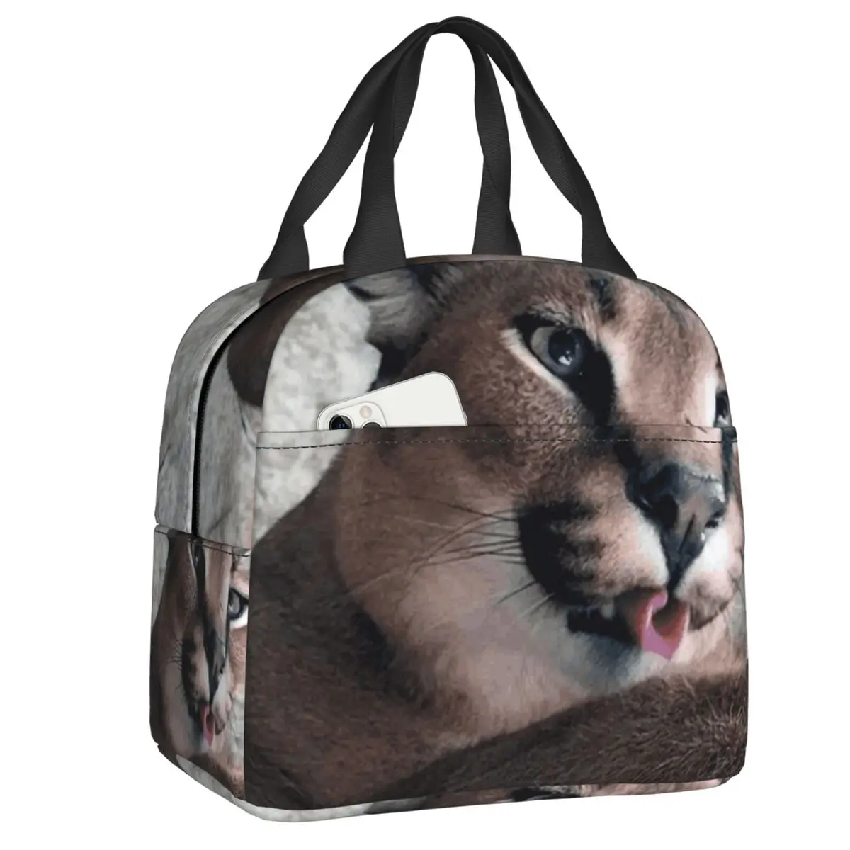 

Floppa-Cat Thermal Insulated Lunch Bags Women Resuable Lunch Tote for Outdoor Picnic Multifunction Food Box