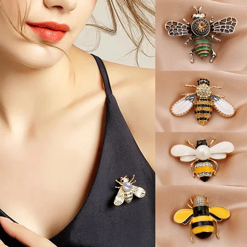 

Cute Rhinestone Bee Brooch Bee Collar Pin Insect Brooches For Women And Men Party Accessories Clothing Accessories Jewelry Gifts