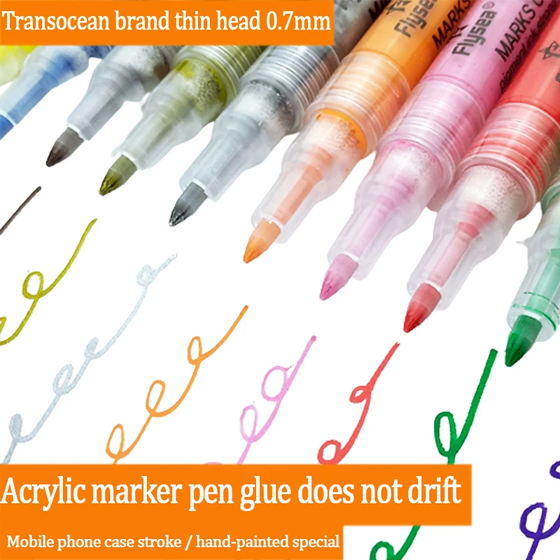 

1Pc Golf Club Color Changing Pen Acrylic Ink Pen Strong Sunscreen Waterproof and Covering Power 12 Colors Gift for Golfers
