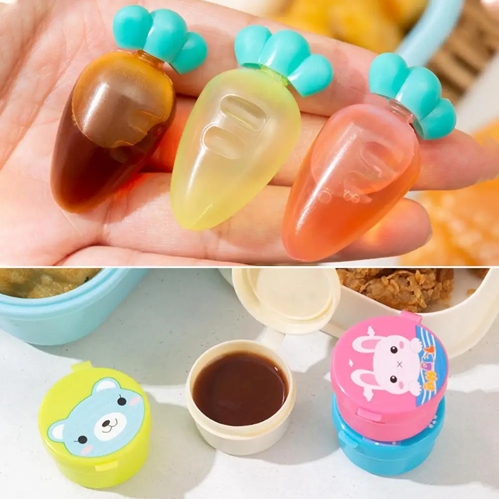 

1 Set Mini Condiment SqueezeBottle Salad Dressing Ketchup Squeeze Carrot Style Mini Salad Dressing Ketchup Bottle