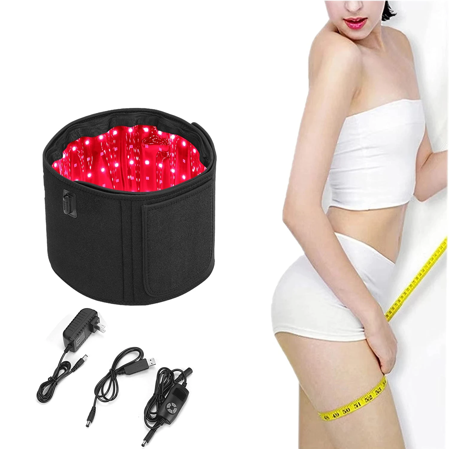 

LED Red Light Therapy Belt Devices for Body Red Light 660nm and Near Infrared 850nm Pad for Back Shoulder Joints Muscle Waist