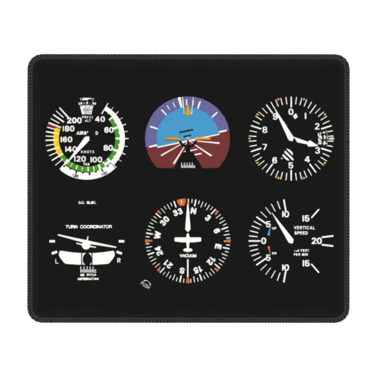 Шесть циферблатов в кабине летающий симулятор компьютерный коврик для мыши со
