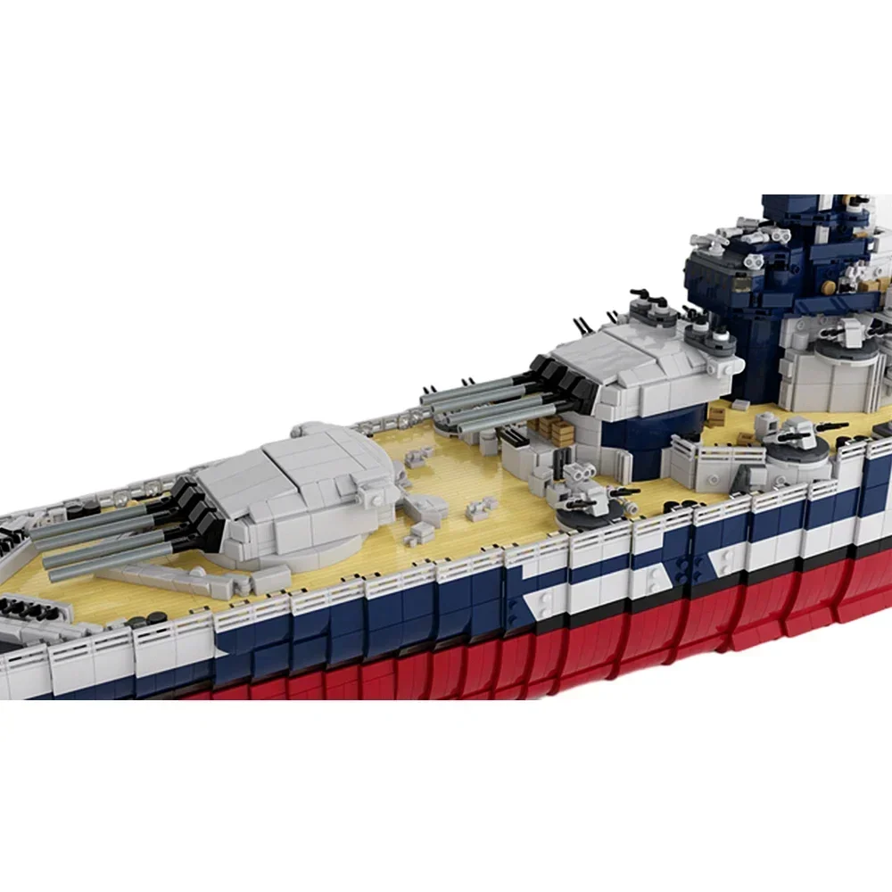 EKbricks MOC WW2 UCS Французский линкор Richelieu Bricks Модель Военный военный корабль