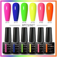64pcsset neon gel nail polish set fluorescent uv led nail art gel vernis semi permanent base top coat varnish manicure kits