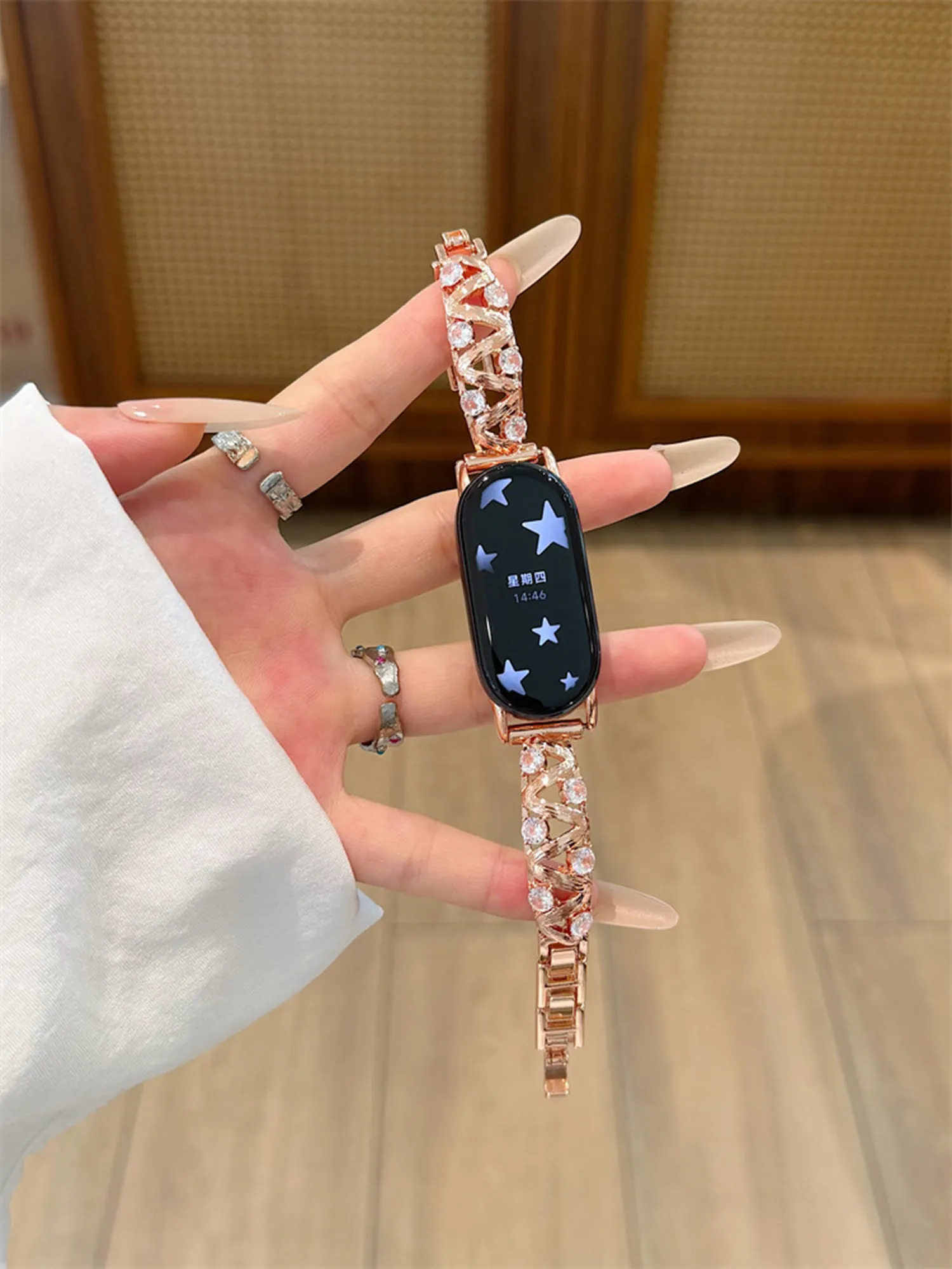 Фото Новый металлический ремешок для XIAOMI Band 10 9 8, металлический браслет-цепочка, аксессуары для NFC-браслетов №5