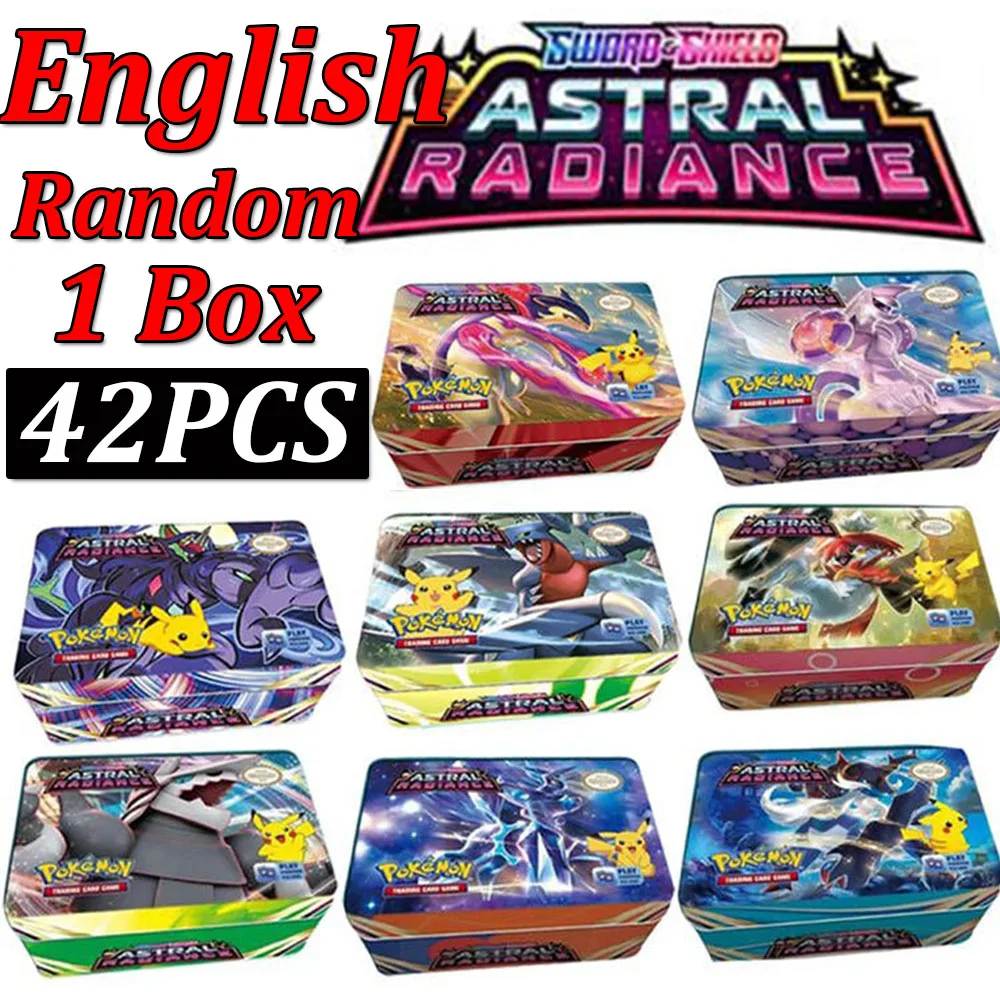 

Железная коробка с покемонами и астральным сиянием, металлические карты 110000Point Arceus Vmax, железная карта с ограниченным золотом