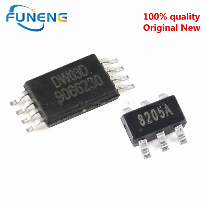 20 шт., DW01 DW01A DW02A DW03D DW06D DW07D 8205A 8205S FS8205A SOT23-5/6tssop8 SMD, литий-ионная/полимерная батарея, защита IC
