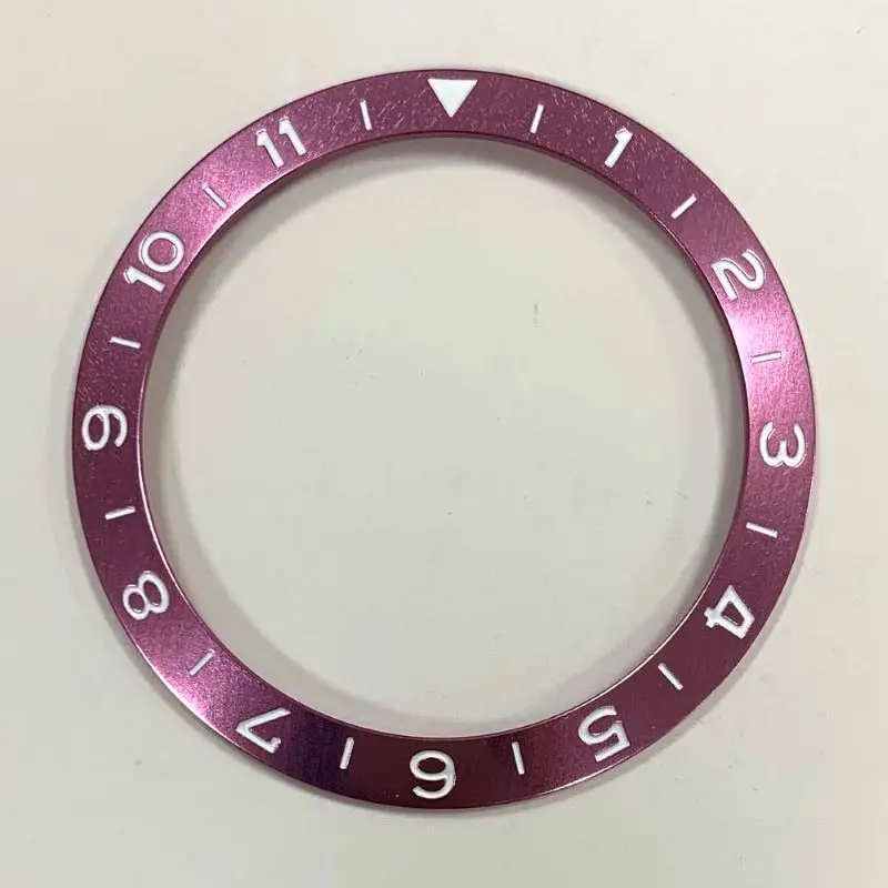 38mm Aluminum Ring GMT1-11 Font Diver's Style Watch Bezel Insert Fits 40mm Men's Watch Cases Replace Accessory Diving Bezel Ring