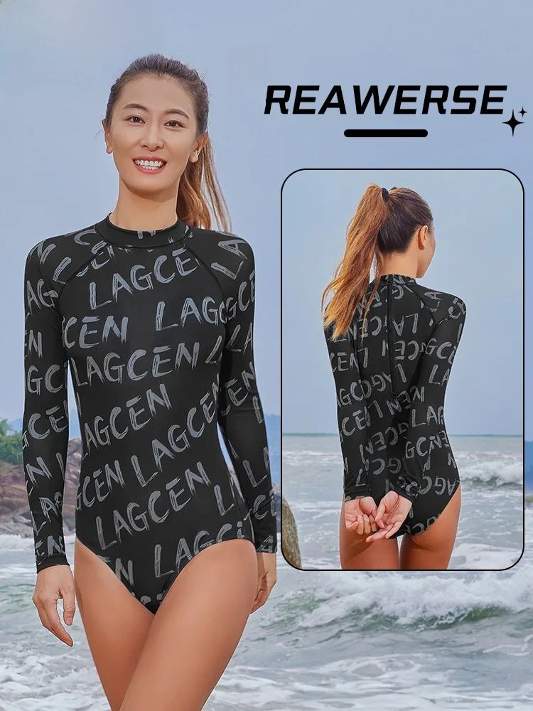 Купальник женский цельный купальник с длинными рукавами морской специальный для