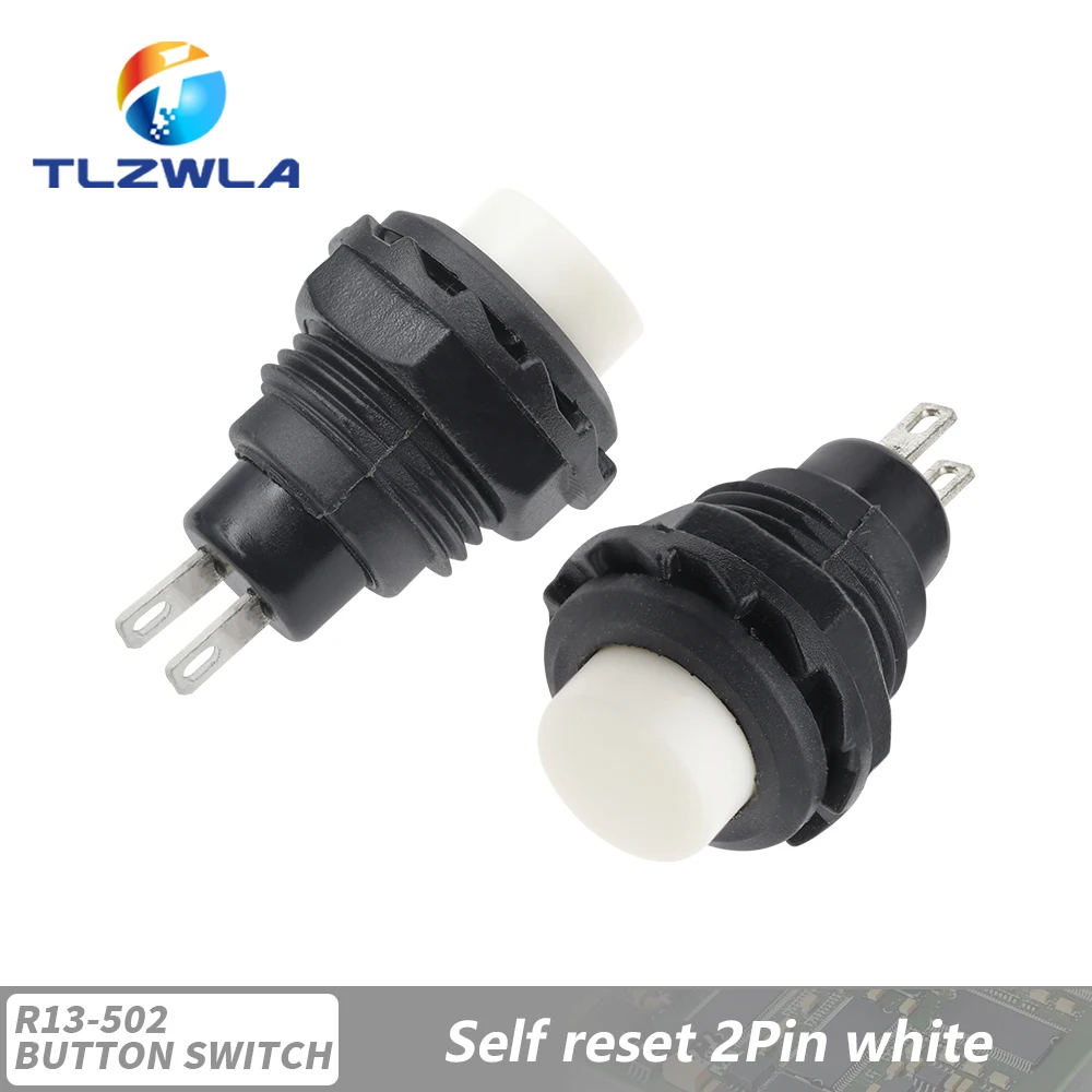 

6 шт. 12 мм отверстие 2 штырька круглая головка самосброс переключатель 2 А 125 В переменного тока нормально открытый Мгновенный Переключатель пробега