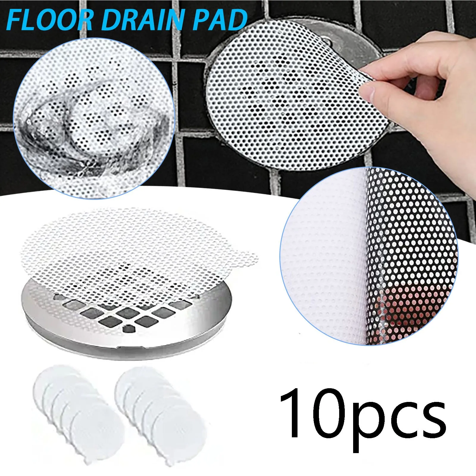 

10pcs Disposable Mesh Stickers Bathroom Sewer Outfall Sink Drain Hair Catche Strainer Stopper Filter Sticker Kitchen Supplies