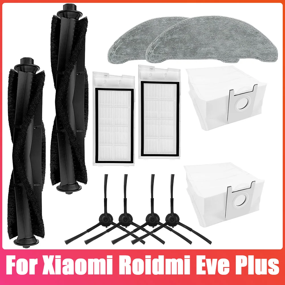 

Replacement For Xiaomi Roidmi Eve Plus SDJ01RM Main Side Brush Hepa Filter Mop Dust Bag Vacuum Cleaner home appliance Accessorie