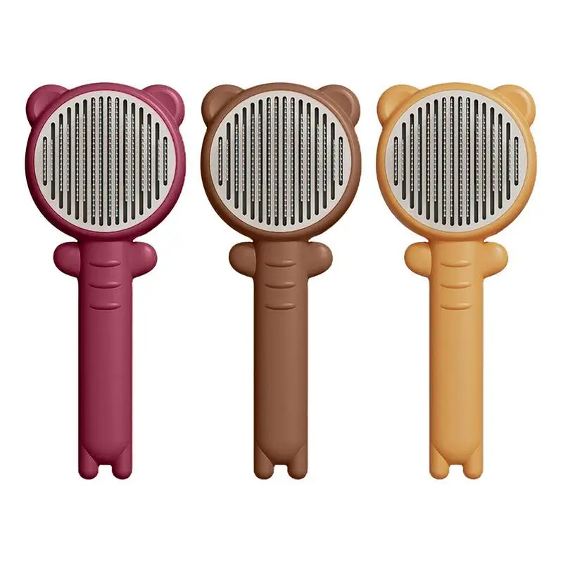 

Self Cleaning Cat Hair Removal Brush Pets Dematting Comb Dogs Accessories For Dogs Cats Grooming Tools Cute Slicker Brushes
