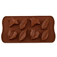 8 grids leaves silicone mold chocolate candy mold diy jelly pudding biscuit dessert baking mold cake decorating tools