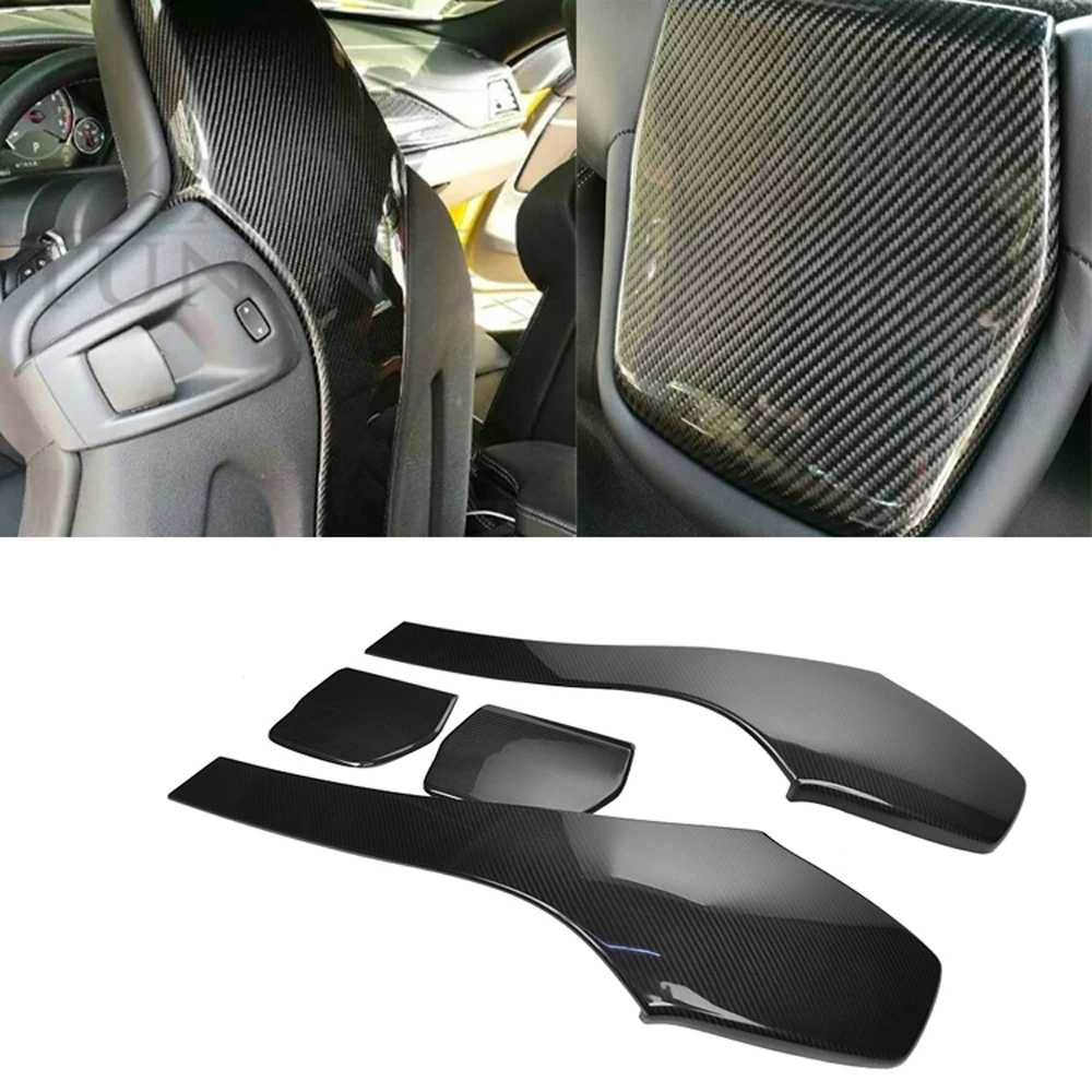 4 шт. чехлы на спинку сидений из сухого углеродного волокна для салона автомобиля
