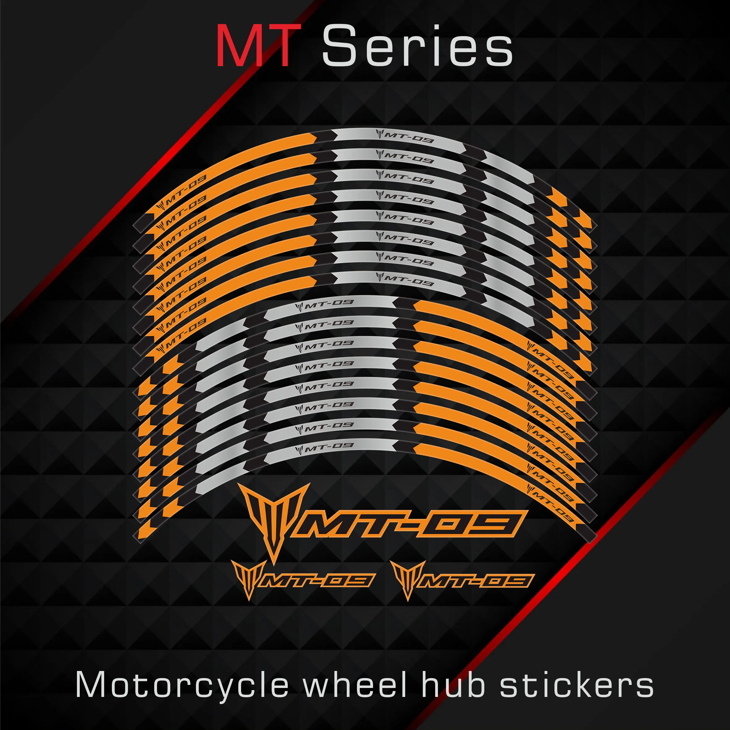 

Reflective Motorcycle Mt07 Wheel StickersNew and old models are common Rim Decal Logo Set For Mt 07 2020 2021