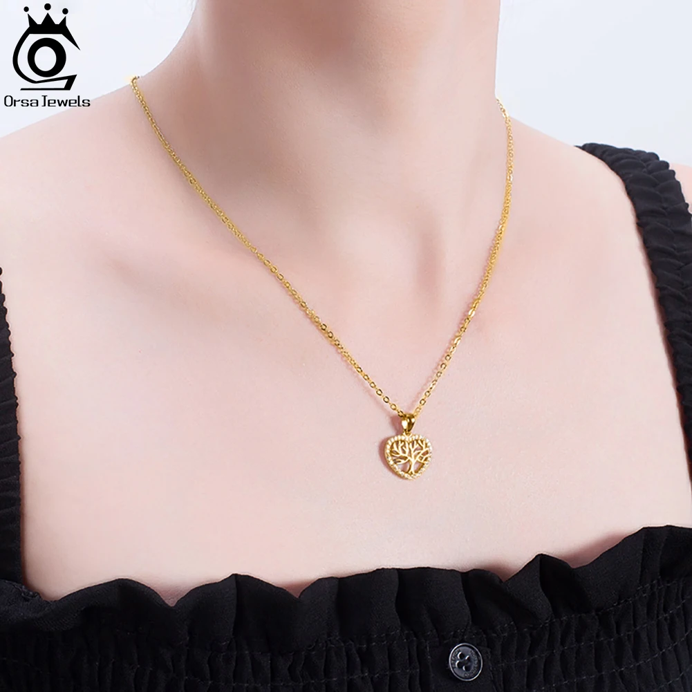 ORSA JEWELS подлинное серебро 925 пробы Древо жизни кулон ожерелья для женщин модное