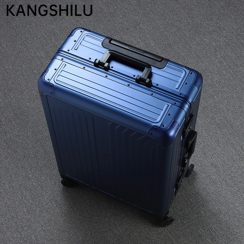 KANGSHILU New 20“24''28 Inch Aluminum Suitcase Alloy Trolley Case Universal Luggage Men and Women's Travel Offers with Wheels