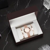 top designer 3 pcs women bracelet watch set include 2 pcs bracelet1 pcs watches1 pcs watch box big gift set for girlfriend hot