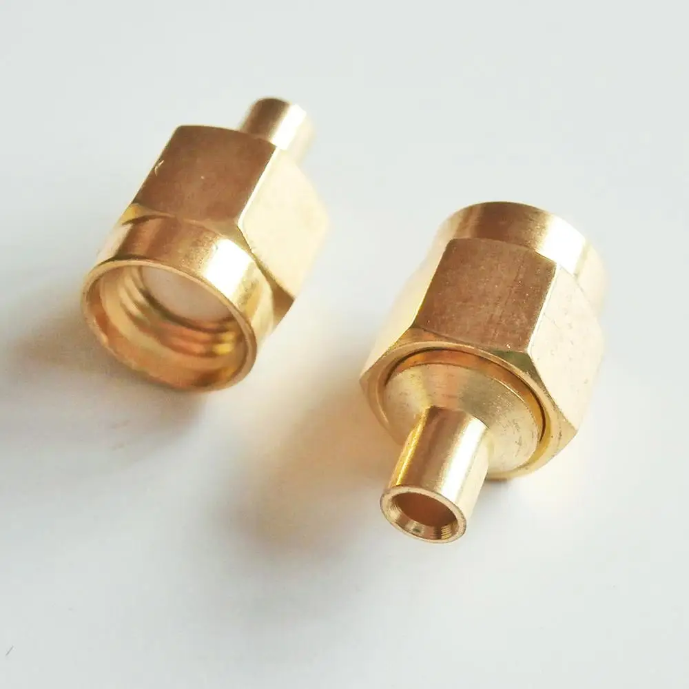 

1X Pcs Connector SMA Male Jack Solder For Semi-Rigid RG405 0.086" Cable Coax lengthen Brass GOLD Plated Straight RF Adapters