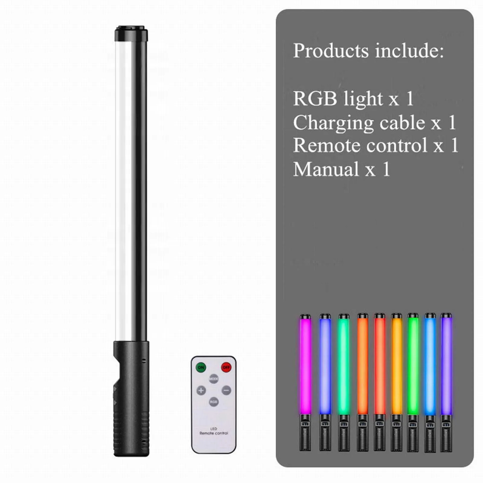 

RGB Handheld LED Light Wand Colorful Photography Lighting Stick 10 Modes Rechargeable Photo Studio Fill Lamp For Youtube Video