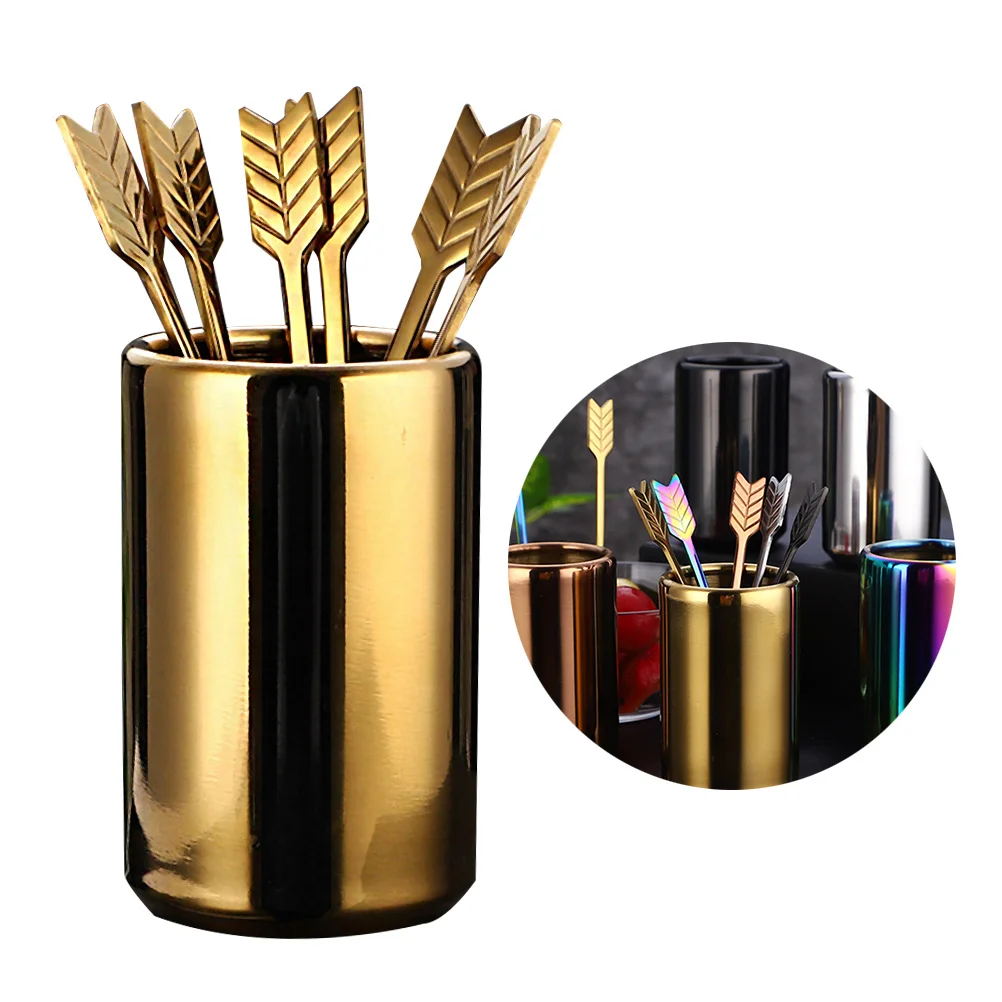 

Picks Fruit Stick Cartoon Steelcupcakedessert Forks Home Toppers Cocktail Metal Garnish Decor Stir Sticks Appetizers Drink Party