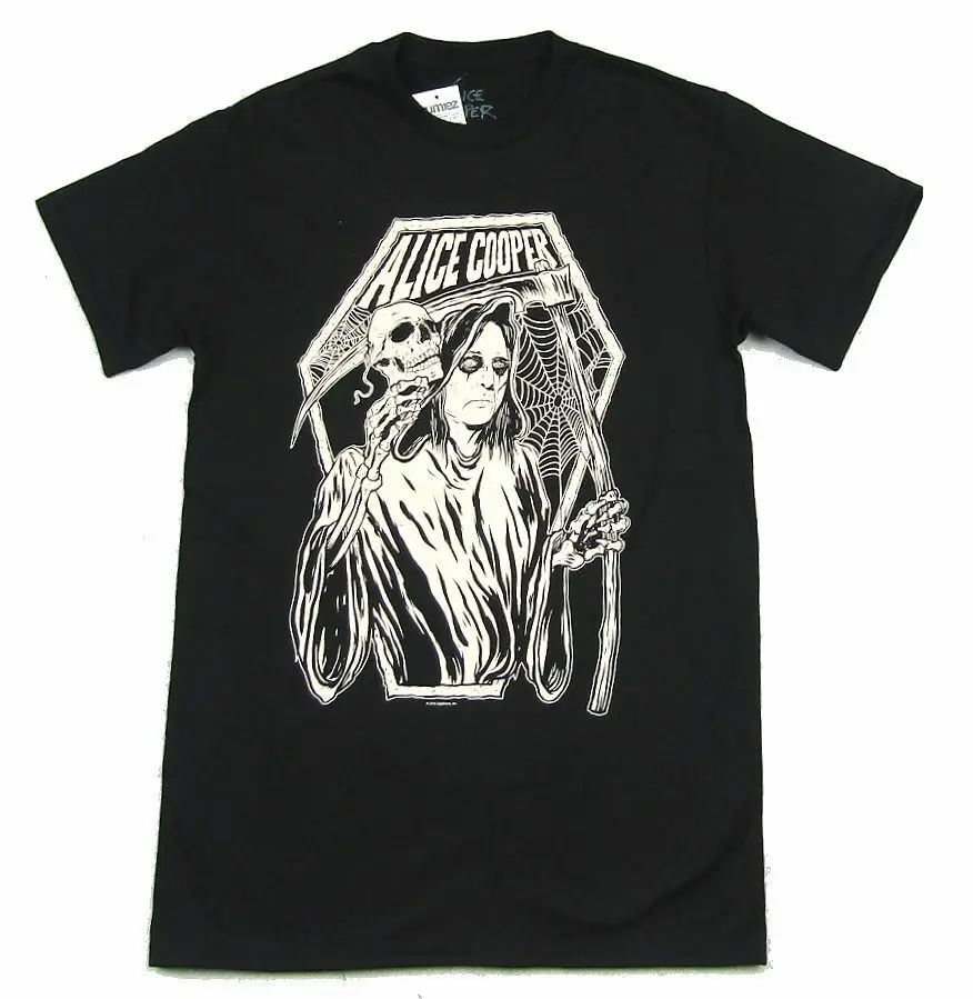 

Alice Cooper Reaper Coffin Black T Shirt New Merch