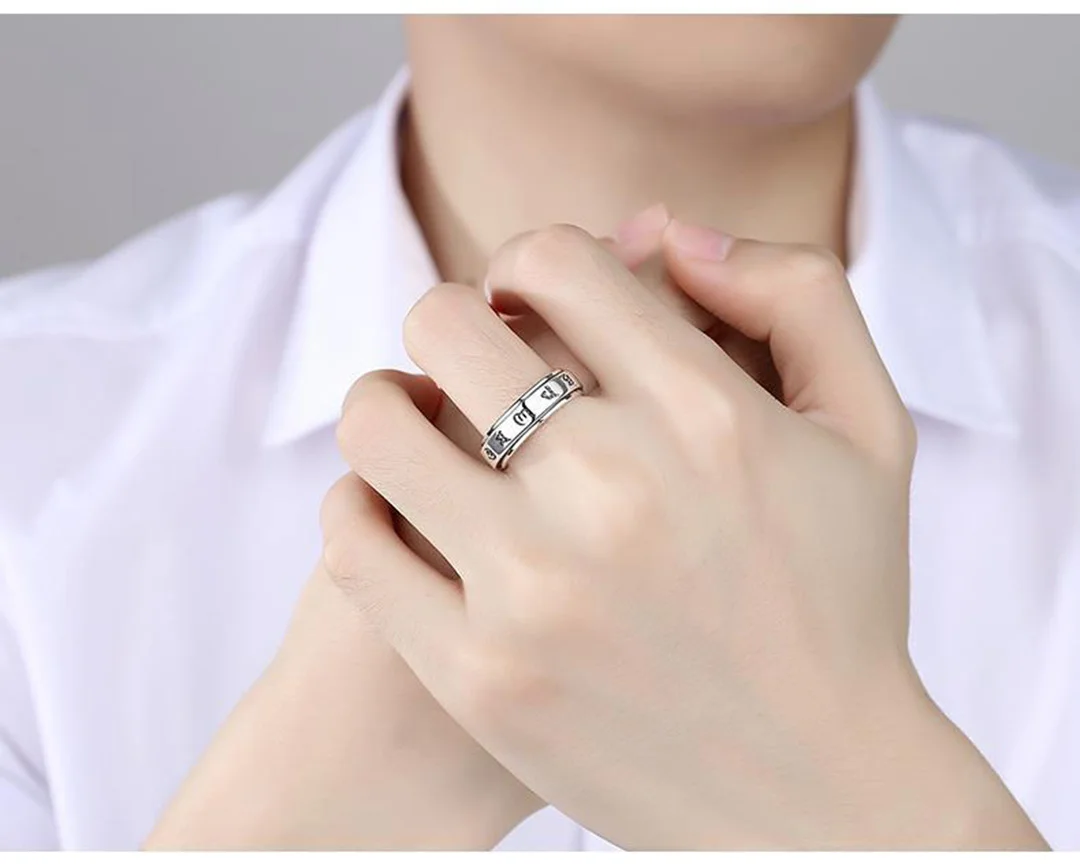 Мужское вращающееся кольцо ommann Van Mechum с шестью истинными словами